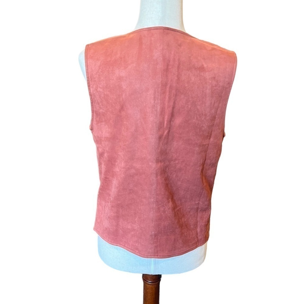 MOTF Embellished Western Mauve Silver Vest Medium Faux Suede Festival Southwest - Picture 4 of 10